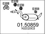 01.50859 Střední tlumič výfuku MTS