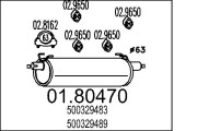 01.80470 Střední tlumič výfuku MTS