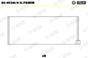 01-4138/4 0.75mm Ojniční ložisko GLYCO