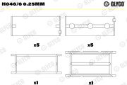 H046/6 0.25mm Hlavní ložiska klikového hřídele GLYCO