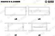 H1049/5 0.25mm Hlavní ložiska klikového hřídele GLYCO