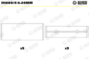 H1065/5 0.25mm Hlavní ložiska klikového hřídele GLYCO