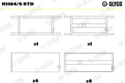 H1104/5 STD Hlavní ložiska klikového hřídele GLYCO