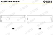 H1294/6 0.50mm Hlavní ložiska klikového hřídele GLYCO