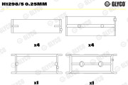 H1298/5 0.25MM Hlavní ložiska klikového hřídele GLYCO