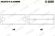 H1343/4 0.25mm Hlavní ložiska klikového hřídele GLYCO