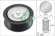 532 0866 10 Vratná/vodicí kladka, klínový žebrový řemen Schaeffler INA