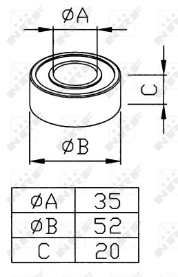 38468 NRF Ložisko klimatizace 35x52x20 NRF