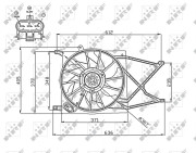 47749 NRF ventilátor chladenia motora 47749 NRF