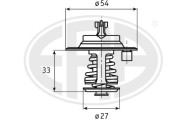 350160 Termostat, chladivo OEM ERA