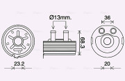 DN3443 Olejový chladič, motorový olej AVA QUALITY COOLING