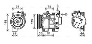 DNAK335 Kompresor, klimatizace AVA QUALITY COOLING