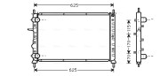 FT2231 Chladič, chlazení motoru AVA QUALITY COOLING