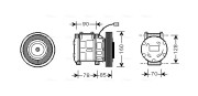 HDAK019 Kompresor, klimatizace AVA QUALITY COOLING