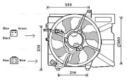 HY7525 Větrák, chlazení motoru AVA QUALITY COOLING