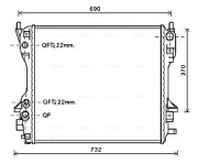 JR2049 Chladič, chlazení motoru AVA QUALITY COOLING