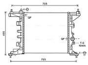 OL2568 Chladič, chlazení motoru AVA QUALITY COOLING