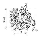 OL7536 Větrák, chlazení motoru AVA QUALITY COOLING