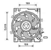 OL7604 Větrák, chlazení motoru AVA QUALITY COOLING