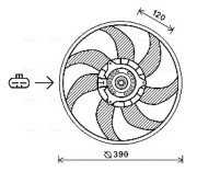 OL7652 Větrák, chlazení motoru AVA QUALITY COOLING