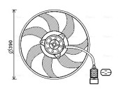 OL7671 Větrák, chlazení motoru AVA QUALITY COOLING