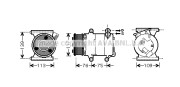 AUK185 Kompresor, klimatizace AVA QUALITY COOLING