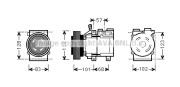 HYAK324 Kompresor, klimatizace AVA QUALITY COOLING