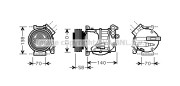 VOK144 Kompresor, klimatizace AVA QUALITY COOLING