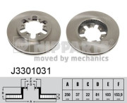 J3301031 Brzdový kotouč NIPPARTS