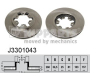 J3301043 Brzdový kotouč NIPPARTS