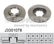 J3301078 Brzdový kotouč NIPPARTS