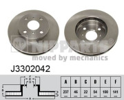 J3302042 Brzdový kotouč NIPPARTS