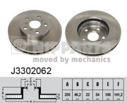 J3302062 Brzdový kotouč NIPPARTS