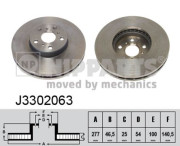 J3302063 Brzdový kotouč NIPPARTS