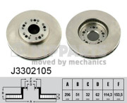 J3302105 Brzdový kotouč NIPPARTS