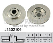 J3302106 Brzdový kotouč NIPPARTS