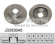 J3303040 Brzdový kotouč NIPPARTS