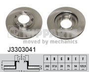 J3303041 Brzdový kotouč NIPPARTS