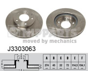 J3303063 Brzdový kotouč NIPPARTS