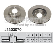 J3303070 Brzdový kotouč NIPPARTS