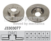 J3303077 Brzdový kotouč NIPPARTS