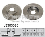 J3303085 Brzdový kotouč NIPPARTS