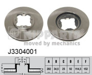 J3304001 Brzdový kotouč NIPPARTS