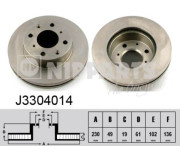 J3304014 Brzdový kotouč NIPPARTS