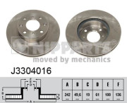 J3304016 Brzdový kotouč NIPPARTS