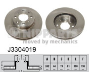 J3304019 Brzdový kotouč NIPPARTS