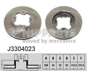 J3304023 NIPPARTS brzdový kotúč J3304023 NIPPARTS