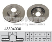 J3304030 Brzdový kotouč NIPPARTS