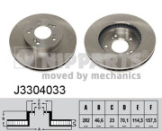 J3304033 Brzdový kotouč NIPPARTS