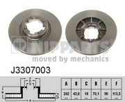 J3307003 Brzdový kotouč NIPPARTS